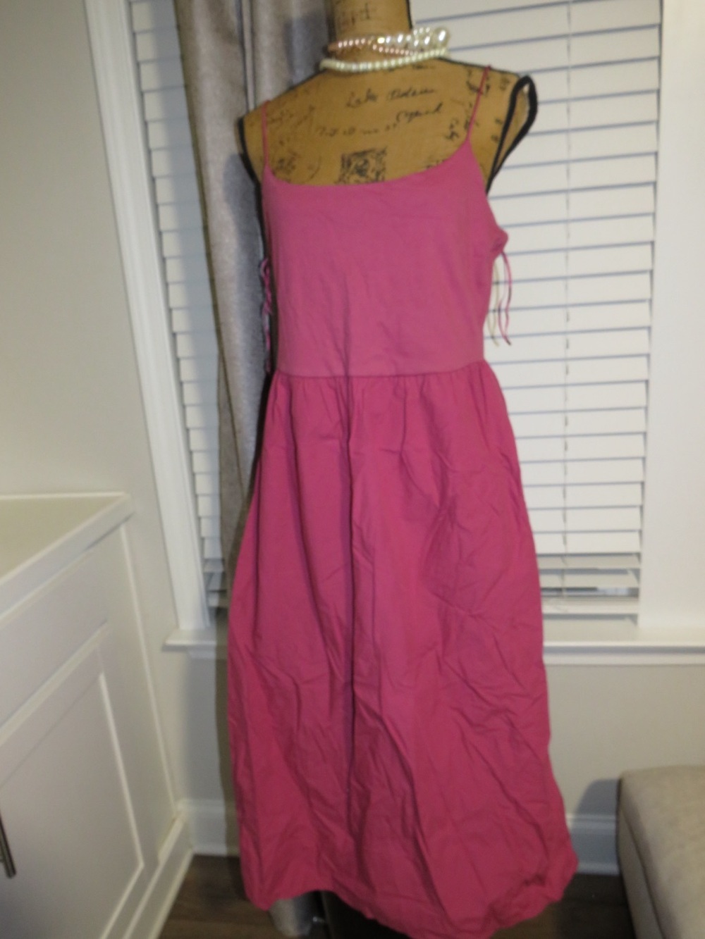 Casual Pink Maxi Dress with Spaghetti Straps